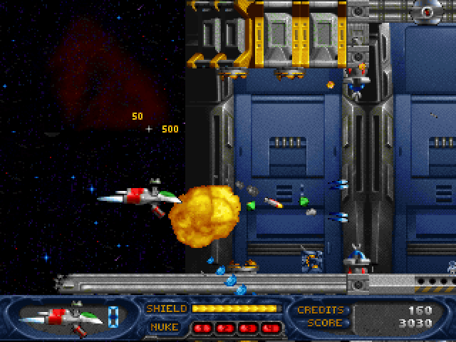 Stargunner (DOS) screenshot: Taking another go but this time armed to the teeth.