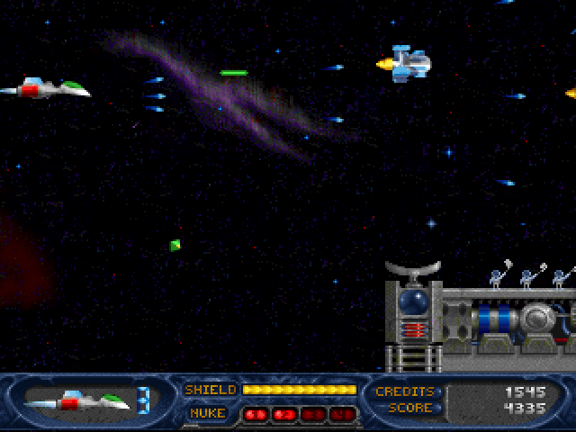 Stargunner (DOS) screenshot: Those guys look like they want to be rescued.