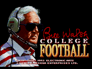 Bill Walsh College Football (SEGA CD) screenshot: Title screen