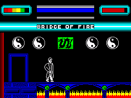 Streets of Doom (ZX Spectrum) screenshot: Bridge of fire