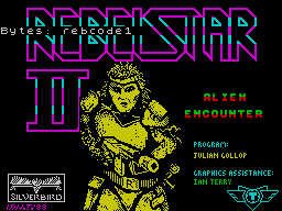 Rebelstar II: Alien Encounter (ZX Spectrum) screenshot: Loading screen - sadly scuppered a bit by the loading command