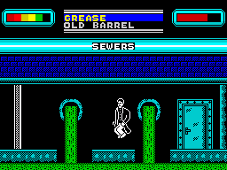 Streets of Doom (ZX Spectrum) screenshot: Jumping