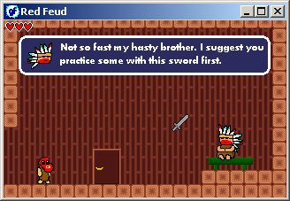 Red Feud (Windows) screenshot: Getting properly equipped