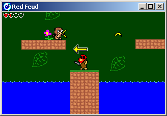 Red Feud (Windows) screenshot: Helpful "where to go next" arrow activation