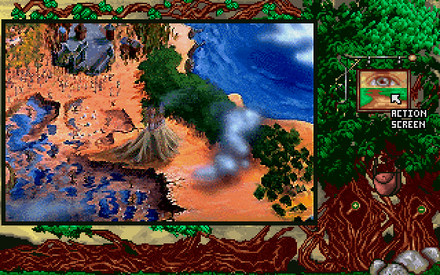 Kingdom: The Far Reaches (DOS) screenshot: Map interface of the Kingdom of Weigard
