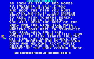 Sea Fisherman (Atari ST) screenshot: Catching instructions