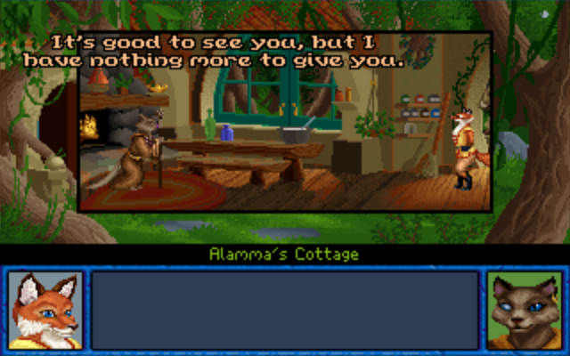 Inherit the Earth: Quest for the Orb (Macintosh) screenshot: Allama's Cottage