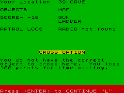 Rescue (ZX Spectrum) screenshot: Cross? I was when I saw this