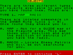 Rescue (ZX Spectrum) screenshot: Objects explained