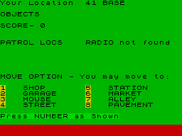 Rescue (ZX Spectrum) screenshot: Plenty of places to go from the starting point