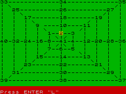 Rescue (ZX Spectrum) screenshot: Is this the map, or a BASIC art experiment? I think we should be told