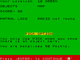 Rescue (ZX Spectrum) screenshot: The game's being picky here