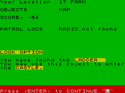 Rescue (ZX Spectrum) screenshot: This should come in handy