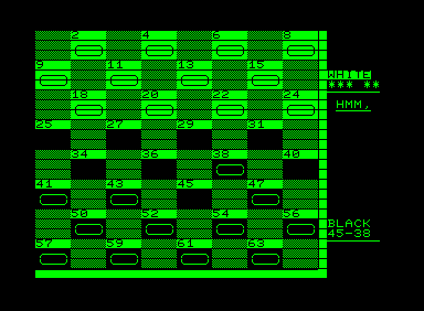Checkers! (Commodore PET/CBM) screenshot: My very first move