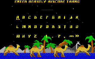 Revenge of the Mutant Camels (Atari ST) screenshot: Got a high score