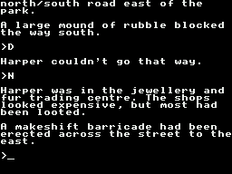Rigel's Revenge (ZX Spectrum) screenshot: Never mind the barricades, I'm coming in tonight