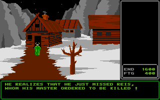 Rings of Zilfin (Atari ST) screenshot: Dzomon, who wanted to kill Reis, is upset