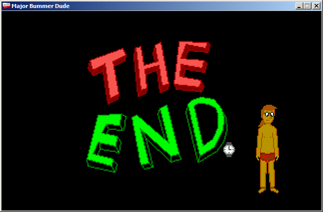 Major Bummer Dude: Lassi Quest RON (Windows) screenshot: The End with Davy Jones doll