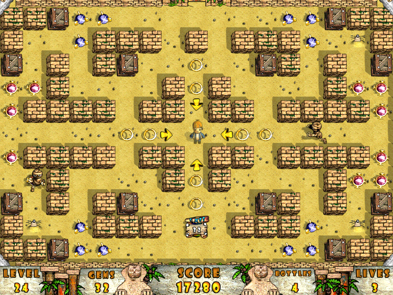 Rikki and Mikki to the Rescue! (Windows) screenshot: The Lost Temple takes you to the desert and introduces the moles.