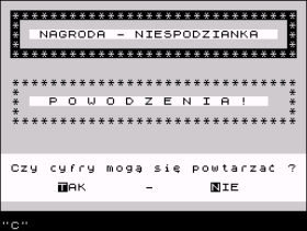 Algebraf: Krzyżówka Liczbowa (ZX Spectrum) screenshot: Options