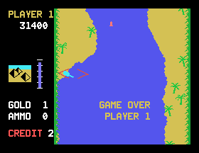 Granny and the Gators (Arcade) screenshot: Game over
