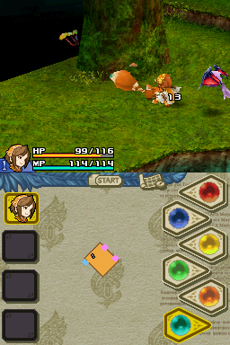 Final Fantasy: Crystal Chronicles - Echoes of Time (Nintendo DS) screenshot: Fighting the fox