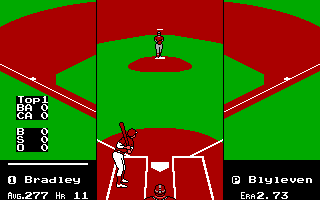 R.B.I. Baseball 2 (DOS) screenshot: Play ball (EGA)