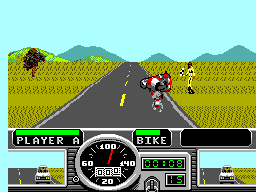Road Rash (SEGA Master System) screenshot: Hit by a car