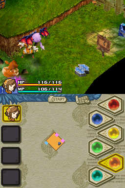 Final Fantasy: Crystal Chronicles - Echoes of Time (Nintendo DS) screenshot: Fighting the flying enemy