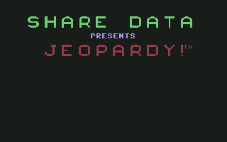 Jeopardy!: New Sports Edition (Commodore 64) screenshot: Title screen