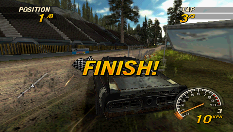 FlatOut: Head On (PSP) screenshot: Finished the race...