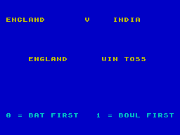 Robin Smith's International Cricket (ZX Spectrum) screenshot: The conditions determine which choice is better