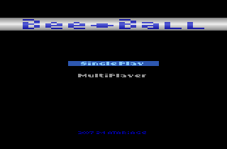 Bee-Ball (Atari 2600) screenshot: Title screen and main menu
