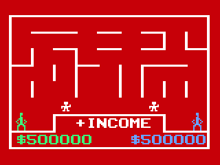 Take the Money and Run! (Odyssey 2) screenshot: Starting a game, an "Income" maze.