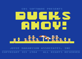 Ducks Ahoy! (Atari 8-bit) screenshot: Title screen
