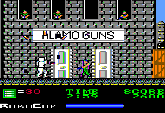 RoboCop (Apple II) screenshot: Triple Shot Gun