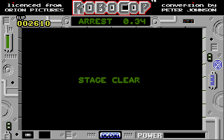 RoboCop (Atari ST) screenshot: Finished level 1!