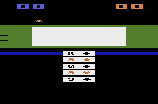 Euchre (Atari 2600) screenshot: Spades is the trump suit. I need to select a card.