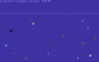 robotfindskitten (Commodore 64) screenshot: Game map!