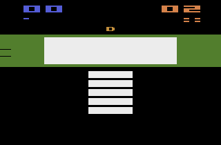 Euchre (Atari 2600) screenshot: Team two has won. Dealing.