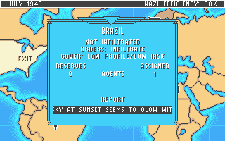 Rocket Ranger (Atari ST) screenshot: The current state of play in Brazil