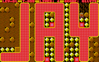 Rockfall 2: The Perils of Spud (Atari ST) screenshot: Second level