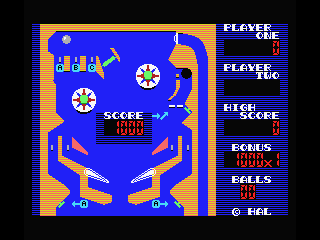 Rollerball (MSX) screenshot: Aim at positions marked with A, B and C.