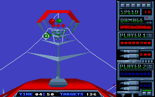 Roller Coaster Rumbler (Atari ST) screenshot: The curosshair needs aiming at these