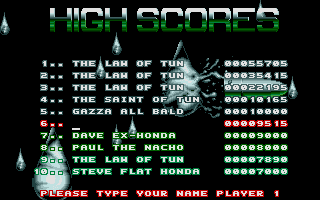 Roller Coaster Rumbler (Atari ST) screenshot: High scores