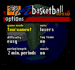 ESPN NBA Hangtime '95 (SEGA CD) screenshot: Options