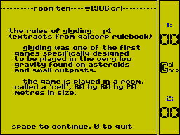 Room Ten (ZX Spectrum) screenshot: Instructions page 1