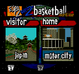 ESPN NBA Hangtime '95 (SEGA CD) screenshot: First out in the world tour: Japan and Motor city