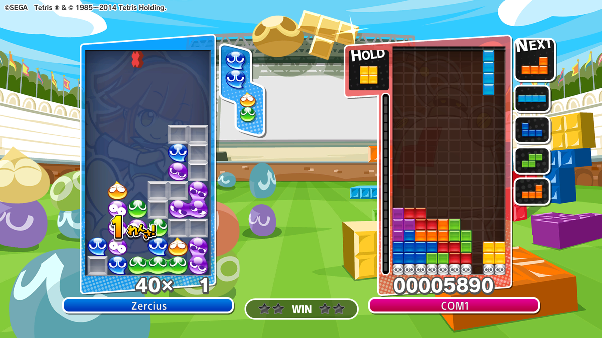 Puyo Puyo Tetris (PlayStation 4) screenshot: Puyo Puyo vs Tetris