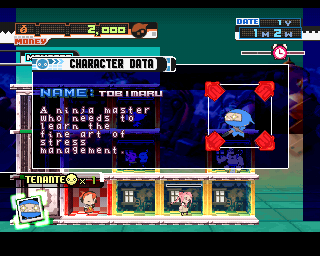 One Piece Mansion (PlayStation) screenshot: Tobimaru is one of the more stressful tenants early in the game.